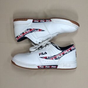 FILA Biella Italia Red White Blue Faux Leather Casual Comfy Sport Sneaker Shoes